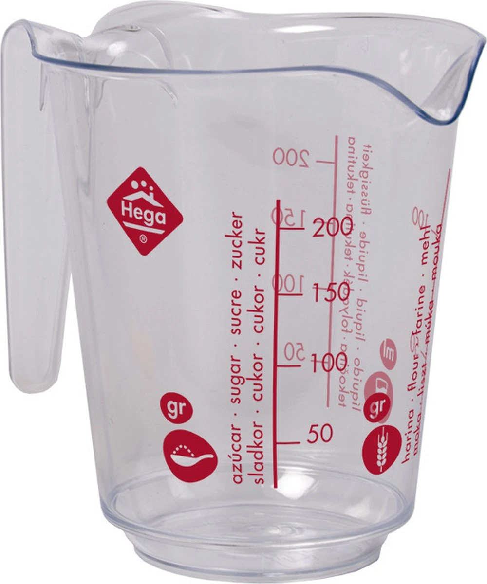 1x Maatbeker Met Schenktuit 0,2 Liter - Kunststof Maatbekers - Ingredienten Afmeten 1 1x Maatbeker Met Schenktuit 0,2 Liter - Kunststof Maatbekers - Ingredienten Afmeten