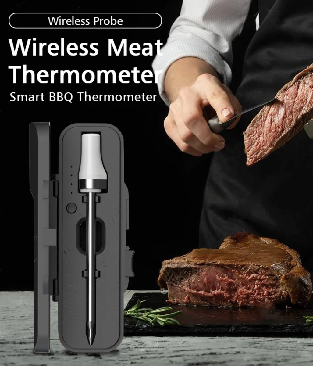 BBQ PRO - Vleesthermometer Draadloos - 2-in-1 Oventhermometer - BBQ Thermometer - App & Bluetooth - Thermometer Koken - Meater - RVS & Fast Charger - 30 Meter - Valentijn - Vaderdag - Moederdag - Grillmeister 3 BBQ PRO - Vleesthermometer Draadloos - 2-in-1 Oventhermometer - BBQ Thermometer - App & Bluetooth - Thermometer Koken - Meater - RVS & Fast Charger - 30 Meter - Valentijn - Vaderdag - Moederdag - Grillmeister - Afbeelding 3