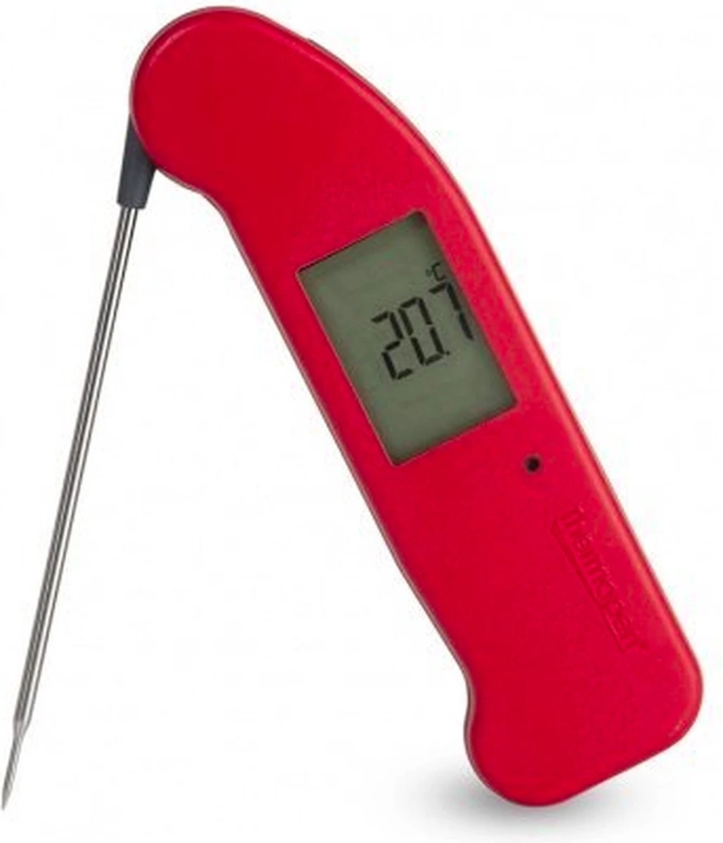 Thermapen ONE Rood - BBQ Thermometer Binnen - BBQ Thermometer Koken 1 Thermapen ONE Rood - BBQ Thermometer Binnen - BBQ Thermometer Koken