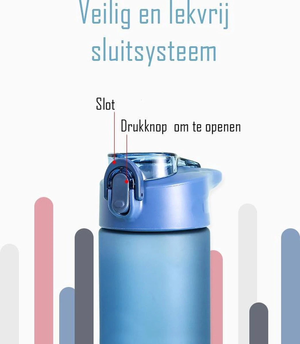 Diller Waterfles Met Rietje - Drinkfles - Handig Sluitsysteem - 750ml - Wit - Tritan & BPA-vrij 8 Diller Waterfles Met Rietje - Drinkfles - Handig Sluitsysteem - 750ml - Wit - Tritan & BPA-vrij - Afbeelding 8