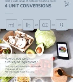 Digitale Precisie Keukenweegschaal - Weegvermogen Tot 10 KG - Incl. Batterijen - Grijs - RVS - Roestvrij Staal -Drinkwater Apparaat Winkel 1068x1200 1