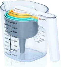 Alpina Maatbeker Set 9-delig Tot 1 Liter (Inclusief Trechter En Roerstaaf) - Measuring Cups & Spoons - Stapelbaar - Modern Design 9 Alpina Maatbeker Set 9-delig Tot 1 Liter (Inclusief Trechter En Roerstaaf) - Measuring Cups & Spoons - Stapelbaar - Modern Design -Drinkwater Apparaat Winkel 1082x1200 2