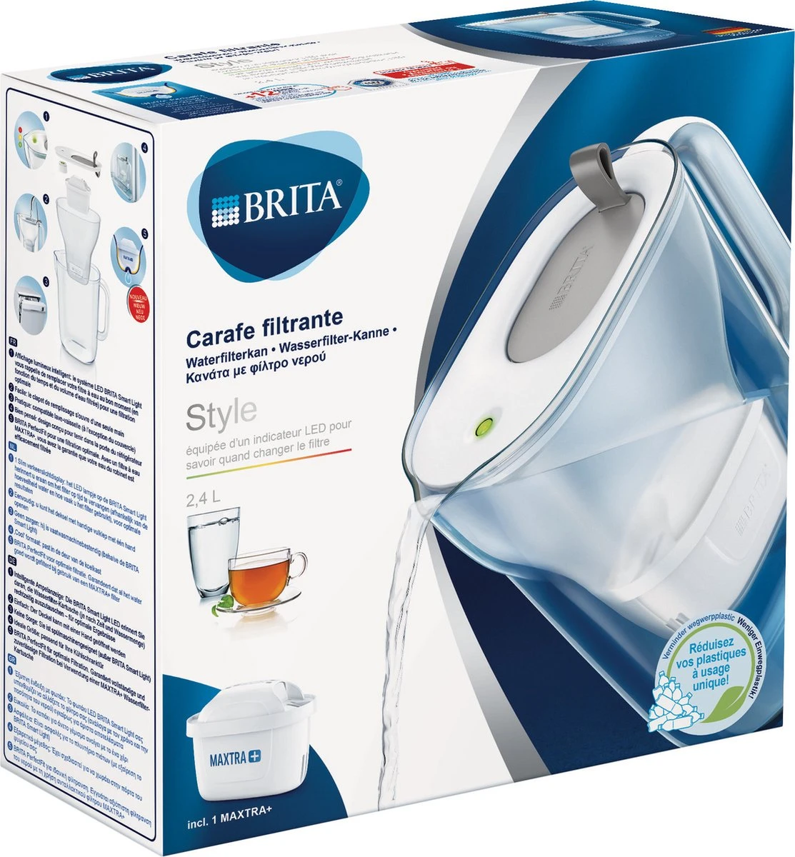 BRITA - Waterfilterkan Style Cool - Grijs - 2,4L 18 BRITA - Waterfilterkan Style Cool - Grijs - 2,4L - Afbeelding 18