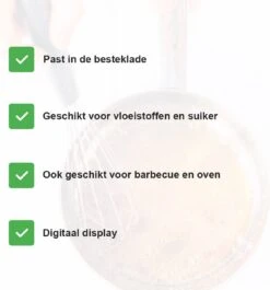 Lynnz® Digitale Suikerthermometer - Ook Voor Vlees In Bbq Of Oven - Kernthermometer - Vleesthermometer - Oven - Thermometer Koken - Bbq Accesoires - Draadloos -Drinkwater Apparaat Winkel 1117x1200
