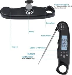 Igoods Digitale Thermometer Voor Keuken, Koken, Voedsel Melk, Vlees, Oven, BBQ, Water, Thee Voor Binnen En Buiten, Waterdicht, RVS, Ultrasnel -Drinkwater Apparaat Winkel 1149x1200 6