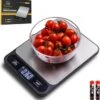 Caxina Multifunctionele Precisie Keukenweegschaal - Met Terra Functie - RVS Weegschaal Keuken - Incl Batterijen - Zwart