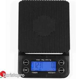 BaristaPro Weegschaal Met Timer - 0.1 Gram Tot 3000 Gram + GRATIS BaristaPro Microvezeldoek Met Haak 50x30cm -Drinkwater Apparaat Winkel 1155x1200 2