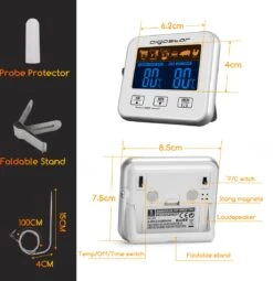 Aigostar 2-in-1 Magnetische Digitale Kern Thermometer Met Keuken Timer Alarm -0-250 Graden Celcius - Magnetische Vloeistof/Vlees Temperatuurmeter Met Meetsonde Draad & Kook Timer -Drinkwater Apparaat Winkel 1163x1200 1