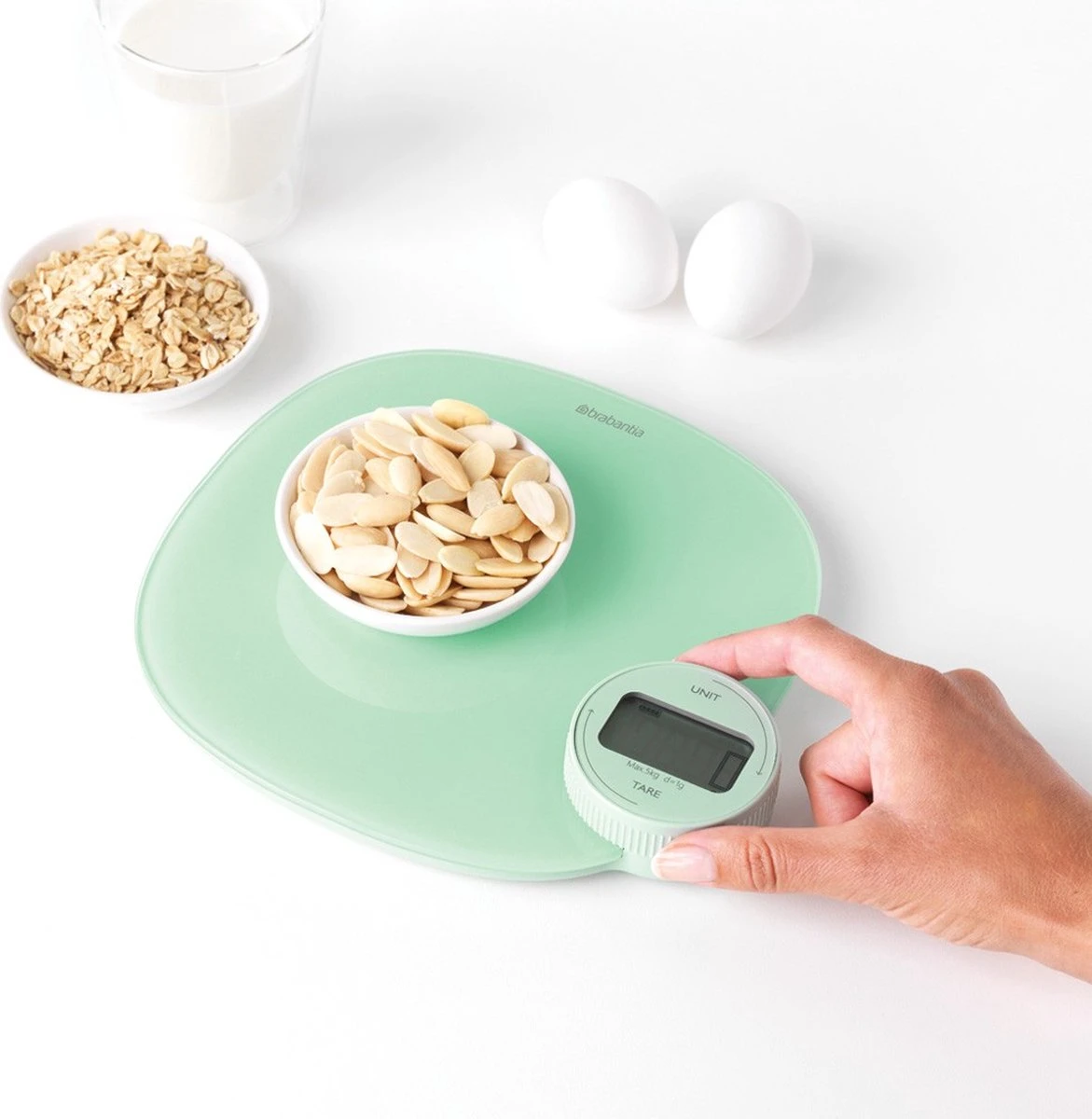 Brabantia Tasty+ Keukenweegschaal Digitaal - Geen Batterij Nodig - Jade Green 9 Brabantia Tasty+ Keukenweegschaal Digitaal - Geen Batterij Nodig - Jade Green - Afbeelding 9