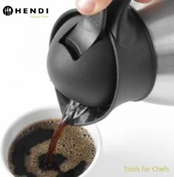 Hendi Thermoskan 2 Liter - Isoleerkan Met Drukknop - Zwart - Ø14,5x(H)26cm -Drinkwater Apparaat Winkel 1174x1200