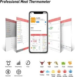 AidMax Vleesthermometer Met Optie Tot 6 Sondes – Bluetooth Met App – Digitale Kernthermomter – Thermometer Geschikt Voor BBQ, Oven & Grill – Incl. Batterijen - Geleverd Met 2 Sondes 13 AidMax Vleesthermometer Met Optie Tot 6 Sondes – Bluetooth Met App – Digitale Kernthermomter – Thermometer Geschikt Voor BBQ, Oven & Grill – Incl. Batterijen - Geleverd Met 2 Sondes -Drinkwater Apparaat Winkel 1181x1200