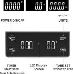 IMTEX - Keukenweegschaal - Koffie Scale - Met Timer - LED Scherm - 3000 Gram - 3 Kilo - Zwart -Drinkwater Apparaat Winkel 1184x1200 6