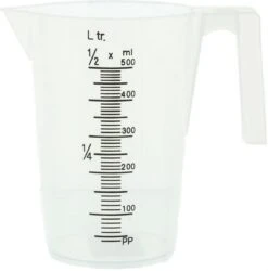 Merkloos Kunststof Maatbeker Transparant 500 Ml - Keuken Accessoires En Benodigdheden