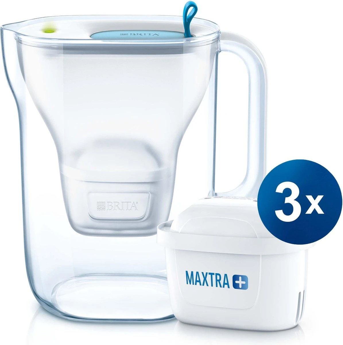 BRITA - Waterfilterkan Style Cool - Blauw - 2,4L + 3 MAXTRA+ Waterfilterpatronen 1 BRITA - Waterfilterkan Style Cool - Blauw - 2,4L + 3 MAXTRA+ Waterfilterpatronen
