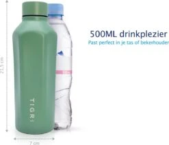 TIGR Hexagon - Drinkfles - Thermosfles - RVS - 500ml - Groen - Met Afwasborstel -Drinkwater Apparaat Winkel 1200x1023 3