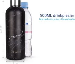 TIGR The Combo - Voordeelset Minimalist Thermosfles En Cup Warmhoudbeker - 500ml - Zwart Marmer -Drinkwater Apparaat Winkel 1200x1031