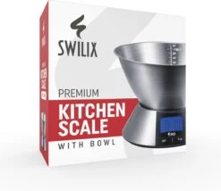 SWILIX ® Precisie Keukenweegschaal - 1gr Tot 5 Kg - Inclusief Mengcom - Met Tarra Functie - Inclusief Batterijen - RVS -Drinkwater Apparaat Winkel 1200x1040 3