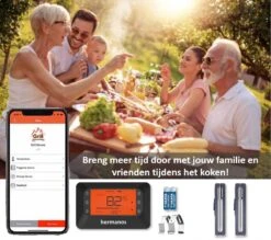 Hermanos® Digitale BBQ Thermometer Draadloos - Vleesthermometer - Oventhermometer - Bluetooth Met App - 2 Meetsondes - Magneet - Incl. Batterijen -Drinkwater Apparaat Winkel 1200x1062