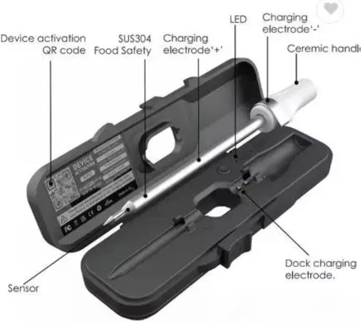 BBQ PRO - Vleesthermometer Draadloos - 2-in-1 Oventhermometer - BBQ Thermometer - App & Bluetooth - Thermometer Koken - Meater - RVS & Fast Charger - 30 Meter - Valentijn - Vaderdag - Moederdag - Grillmeister 6 BBQ PRO - Vleesthermometer Draadloos - 2-in-1 Oventhermometer - BBQ Thermometer - App & Bluetooth - Thermometer Koken - Meater - RVS & Fast Charger - 30 Meter - Valentijn - Vaderdag - Moederdag - Grillmeister - Afbeelding 6