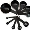 10-delige Zwart Plastic Maatlepels - Maatschep - Maatcups - Maatbeker - DisQounts