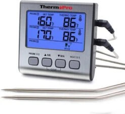 ThermoPro Dubbele Vleesthermometer Digitaal - BBQ Thermometer - Incl. Batterij