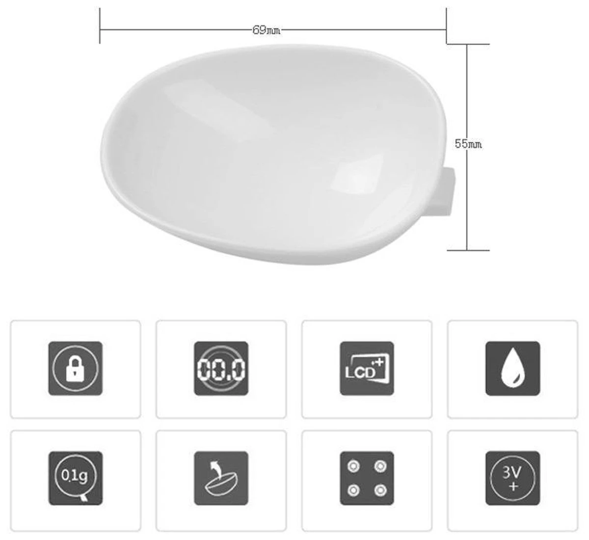 Merkloos Lepelweegschaal Digitaal - Keuken Digitale Schaal Maatlepel - Elektronische Lepel Weegschaal - 500 Gram 3 Merkloos Lepelweegschaal Digitaal - Keuken Digitale Schaal Maatlepel - Elektronische Lepel Weegschaal - 500 Gram - Afbeelding 3