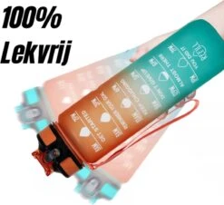Merkloos Motivatie Waterfles - 1 Liter Fles - Waterfles Met Tijdmarkeringen - Inclusief Accessoires -Drinkwater Apparaat Winkel 1200x1100 5