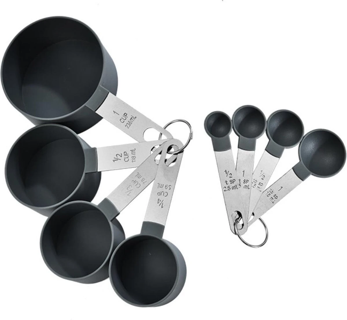 Merkloos SwissBex Maatbeker Set - Maatlepel - Wegen & Meten - 8 Delig - Kleur Zwart 1 Merkloos SwissBex Maatbeker Set - Maatlepel - Wegen & Meten - 8 Delig - Kleur Zwart