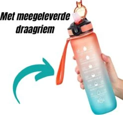 Merkloos Motivatie Waterfles - 1 Liter Fles - Waterfles Met Tijdmarkeringen - Inclusief Accessoires -Drinkwater Apparaat Winkel 1200x1115 2