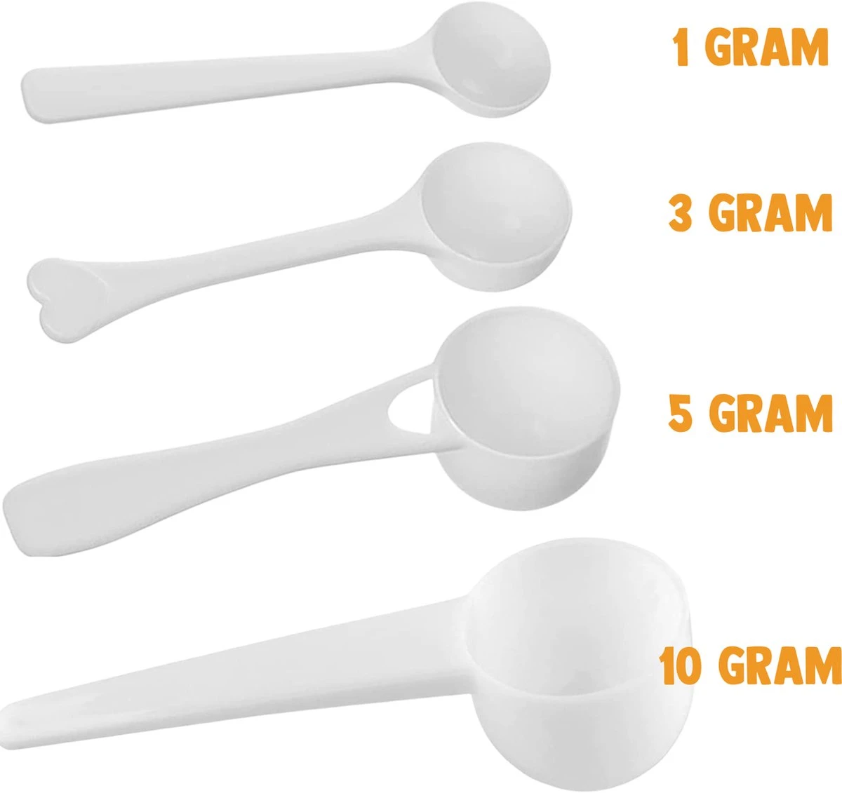 Cupplement | Maatlepels | 4-Delig | Gratis Verzending | Witte Maatschepjes Set 4 Cupplement | Maatlepels | 4-Delig | Gratis Verzending | Witte Maatschepjes Set - Afbeelding 4