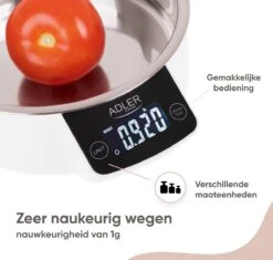 Adler Keukenweegschaal - Tot 5 Kg - Keukenweegschaal Digitaal - Met Kom -Drinkwater Apparaat Winkel 1200x1142 4