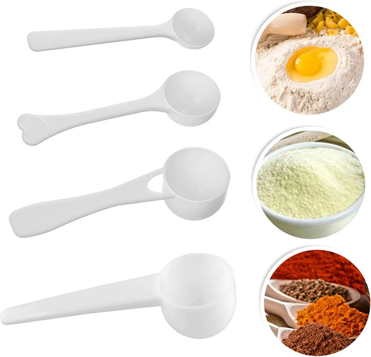 Cupplement | Maatlepels | 4-Delig | Gratis Verzending | Witte Maatschepjes Set 2 Cupplement | Maatlepels | 4-Delig | Gratis Verzending | Witte Maatschepjes Set - Afbeelding 2