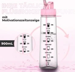 HYDRATE 900ml Drinkfles Met Tijdmarkeringen - Sport Waterfles Met Rietje, BPA-vrije Drinkfles Rietje Van Tritan Ideaal Voor Sportschool, Kantoor, Wandelen, Fitness, Sportfles (Zacht Roze) -Drinkwater Apparaat Winkel 1200x1155 5