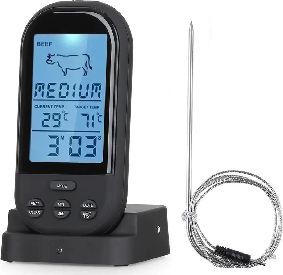 Vleesthermometer - Oventhermometer Ovenbestendig - Bbq Thermometer Koken - Kernthermometer - Thermapen - Meater Plus 1 Vleesthermometer - Oventhermometer Ovenbestendig - Bbq Thermometer Koken - Kernthermometer - Thermapen - Meater Plus