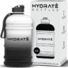 HYDRATE 2,2 Liter Sportwaterfles - Duurzaam En Extra Sterk - BPA Vrij - Ideaal Voor: Sportschool, Dieet, Bodybuilding, Buitensport, Wandelen En Kantoor - Grote Waterfles (mono).
