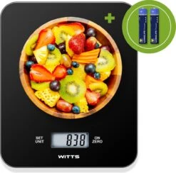 Witts Digitale Precisie Keuken Weegschaal – 1gr Tot 15 Kg – Tarra Functie – Elektrisch – Zwart