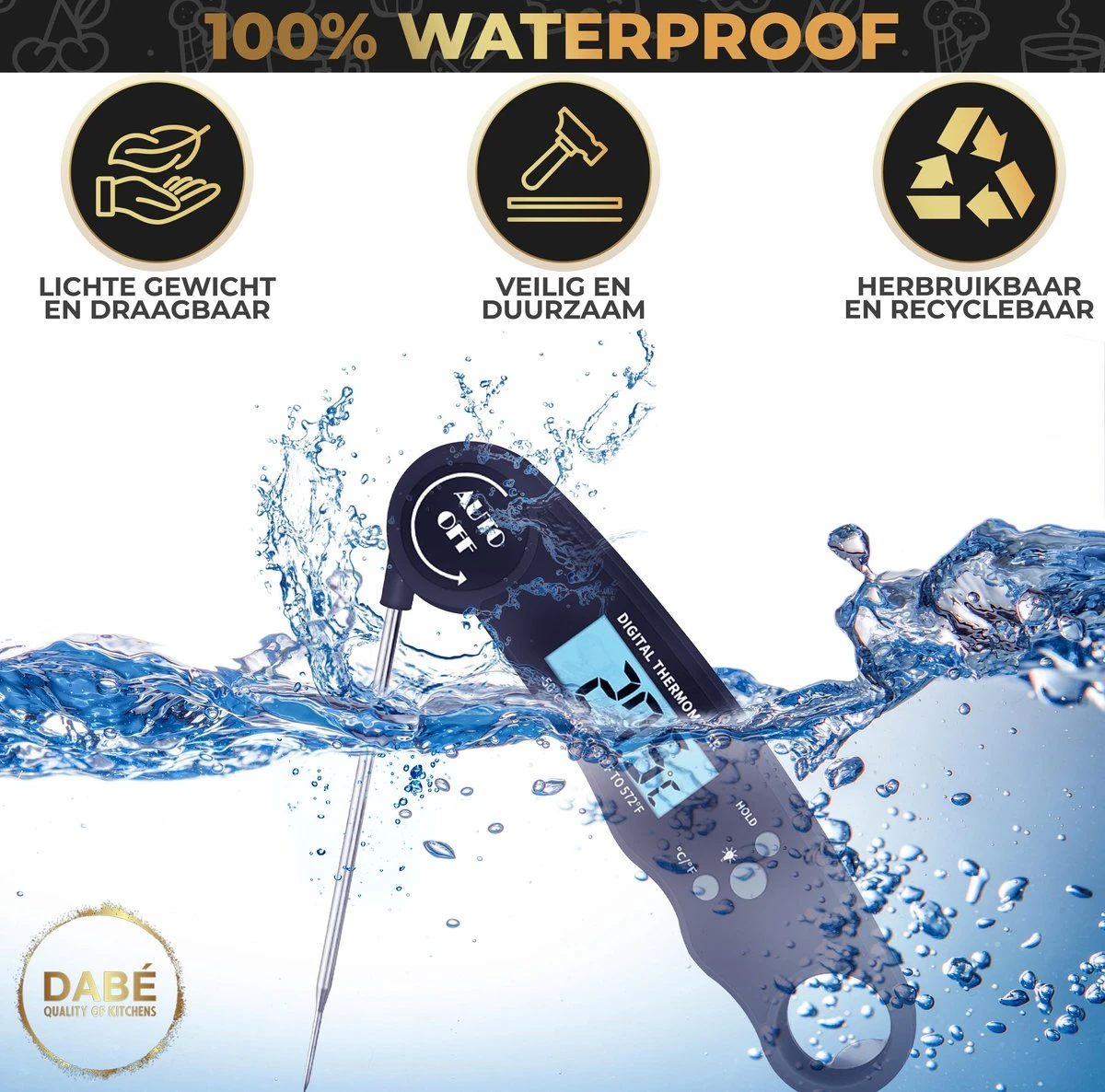 Dabé Draadloze Vleesthermometer - Keukenthermometer 6 Dabé Draadloze Vleesthermometer - Keukenthermometer - Afbeelding 6