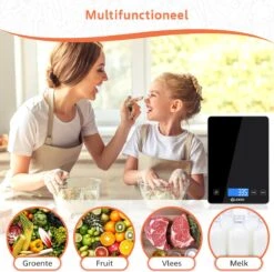 Lekro Digitale Precisie Keukenweegschaal – Weegschaal Keuken - 1gr-15kg – Tarra Functie - Zwart -Drinkwater Apparaat Winkel 1200x1191 6