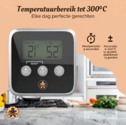Digitale Thermometer – Oventhermometer – Suikerthermometer Digitaal – Kernthermometer – Keukenthermometer – Voedselthermometer – Thermometer Ook Geschikt Als Voor Vlees, BBQ, Oven -Drinkwater Apparaat Winkel 1200x1195 7