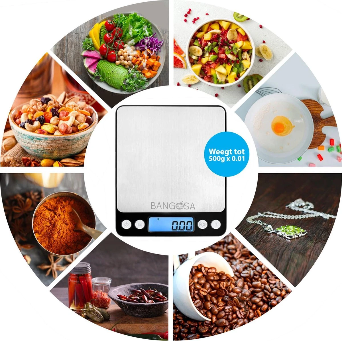 BanGosa Precisie Digitale Weegschaal - 0.01 Tot 500 Gram - Zwart 9 BanGosa Precisie Digitale Weegschaal - 0.01 Tot 500 Gram - Zwart - Afbeelding 9