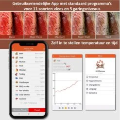 Hermanos® Digitale BBQ Thermometer Draadloos - Keukenthermometer - Bluetooth Met App - 4 Sondes - Magneet - Incl. Batterijen -Drinkwater Apparaat Winkel 1200x1197 11