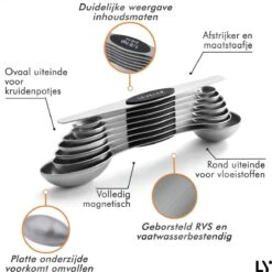 8-Delige Magnetische Maatlepel Set RVS - Measuring Cups And Spoons - Maatschepjes - Vast & Vloeibaar -Drinkwater Apparaat Winkel 1200x1198 13
