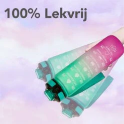 Seniq Motivatie Waterfles - 1 Liter - Drinkfles Met Tijdmarkering - Rietje - Groen Paars -Drinkwater Apparaat Winkel 1200x1199 19