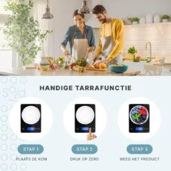 Keukenweegschaal - Digitaal - Weegschaal Keuken - Oplaadbaar - Incl. USB-kabel En Batterijen - Tarra Functie - Tot 10 Kg - Zwart -Drinkwater Apparaat Winkel 1200x1200 1012