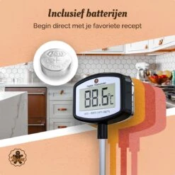 Suikerthermometer Digitaal – Kookthermometer – Vleesthermometer – Kerntemperatuurmeter – Draadloos – Thermometer Ook Geschikt Voor Vlees, BBQ, Oven -Drinkwater Apparaat Winkel 1200x1200 1080