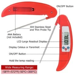 Gohh Digitale Vleesthermometer - Kookthermometer - Suikerthermometer - Inklapbare Sonde - BBQ Thermometer - LCD Scherm - Meter Tot 300 °C - Zwart -Drinkwater Apparaat Winkel 1200x1200 1118