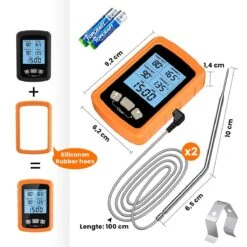 Vleesthermometer Dubbele Sonde - BBQ Thermometer Oranje Met Timer - Kernthermometer - Suikerthermometer - Kookthermometer 13 Vleesthermometer Dubbele Sonde - BBQ Thermometer Oranje Met Timer - Kernthermometer - Suikerthermometer - Kookthermometer -Drinkwater Apparaat Winkel 1200x1200 1147