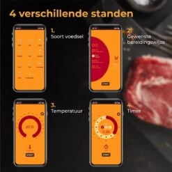 Nuvance - Vleesthermometer Draadloos Met App - BBQ Thermometer Met Bluetooth - Meater - Oventhermometer - BBQ Accesoires - RVS -Drinkwater Apparaat Winkel 1200x1200 1152