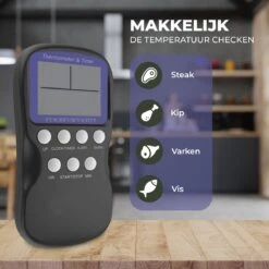 Seidon® Digitale Vleesthermometer Set – BBQ- En Oventhermometer – 0°C Tot 300°C – Kernthermometer Met 1 Sonde – Suikerthermometer - Kookthermometer 12 Seidon® Digitale Vleesthermometer Set – BBQ- En Oventhermometer – 0°C Tot 300°C – Kernthermometer Met 1 Sonde – Suikerthermometer - Kookthermometer -Drinkwater Apparaat Winkel 1200x1200 1184
