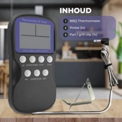 Seidon® Digitale Vleesthermometer Set – BBQ- En Oventhermometer – 0°C Tot 300°C – Kernthermometer Met 1 Sonde – Suikerthermometer - Kookthermometer 15 Seidon® Digitale Vleesthermometer Set – BBQ- En Oventhermometer – 0°C Tot 300°C – Kernthermometer Met 1 Sonde – Suikerthermometer - Kookthermometer -Drinkwater Apparaat Winkel 1200x1200 1186